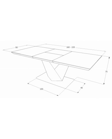 Table Extensible à rallonge blanc brillant et verre trempé tendance 160(220)x90 ALARIS III