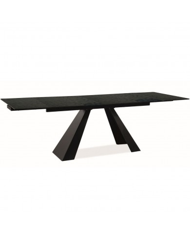 Table en verre fondu ultra design (160-240)x90 cm SALVADORE MELTED GLASS