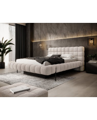 Lit sommier coffre tissu bouclette 160x200 cm – Design Moderne, Confort & Rangement XXL Nova
