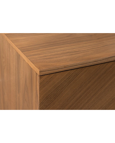 Meuble TV bois massif de noyer 180 cm et pieds métal MAESTRIA