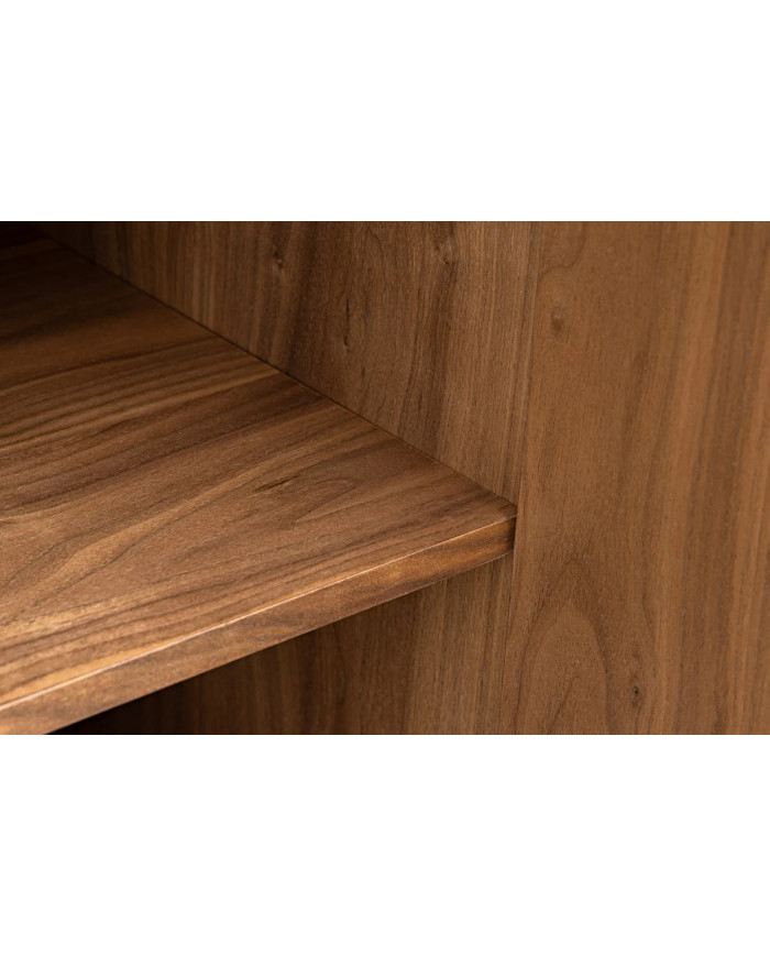 Meuble TV bois massif de noyer 180 cm et pieds métal MAESTRIA