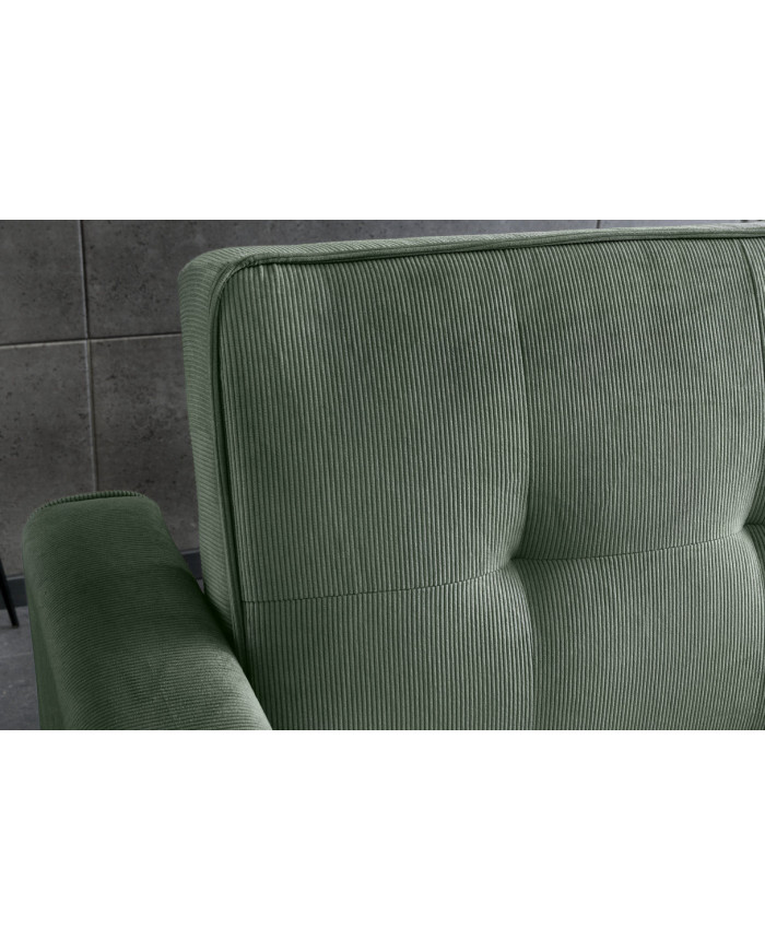 Canapé lit modulable velours côtelé avec ou sans méridienne 180 cm Velora