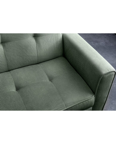 Canapé lit modulable velours côtelé avec ou sans méridienne 180 cm Velora