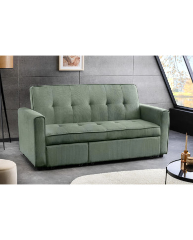 Canapé lit modulable velours côtelé avec ou sans méridienne 180 cm Velora