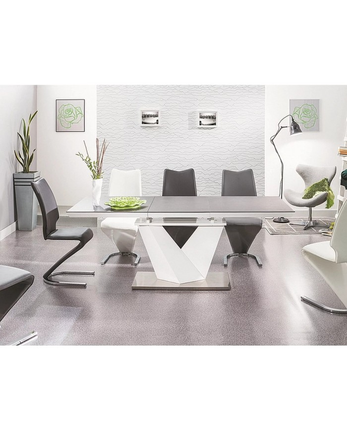 Table extensible MDF et verre trempé ALAS II