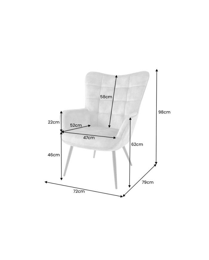 Fauteuil avec accoudoirs bouclé champagne grège SCANDINA