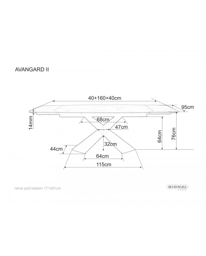 Table céramique extensible AVANGARDE II 160(240)x95 cm :Design Avant-Gardiste