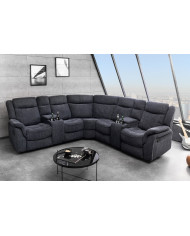 Fauteuil cinéma HOLLYWOOD 5 places tissu gris foncé