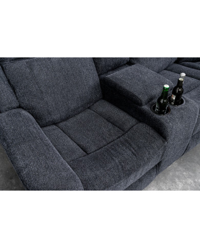Fauteuil cinéma HOLLYWOOD 5 places tissu gris foncé