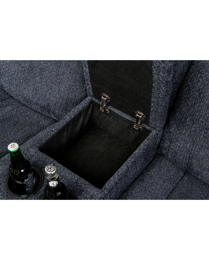 Fauteuil cinéma HOLLYWOOD 5 places tissu gris foncé