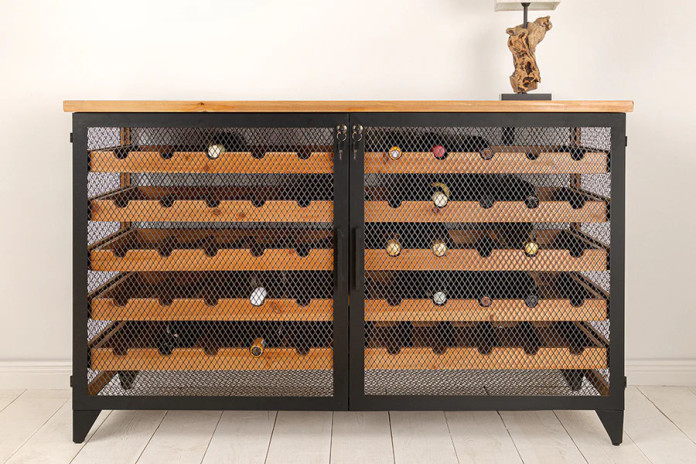 Cave à vin BEGA bois & métal 127 cm – Rangement design
