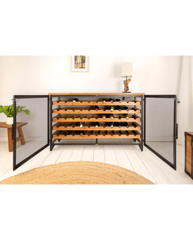 Cave à vin BEGA bois & métal 127 cm – Rangement design