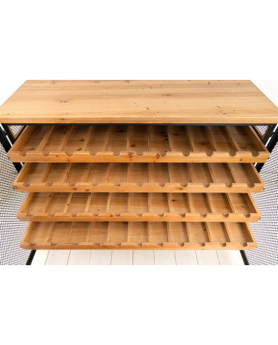 Cave à vin BEGA bois & métal 127 cm – Rangement design