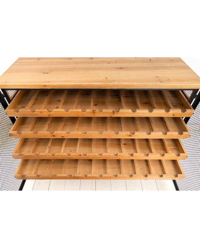 Cave à vin BEGA bois & métal 127 cm – Rangement design