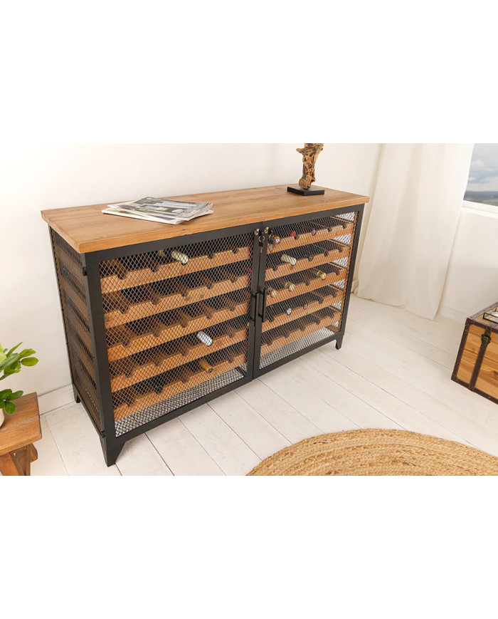Cave à vin BEGA bois & métal 127 cm – Rangement design