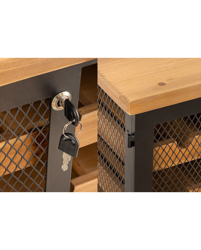 Cave à vin BEGA bois & métal 127 cm – Rangement design