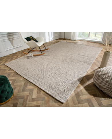 Tapis laine 350×240 cm gris argenté | Qualité premium