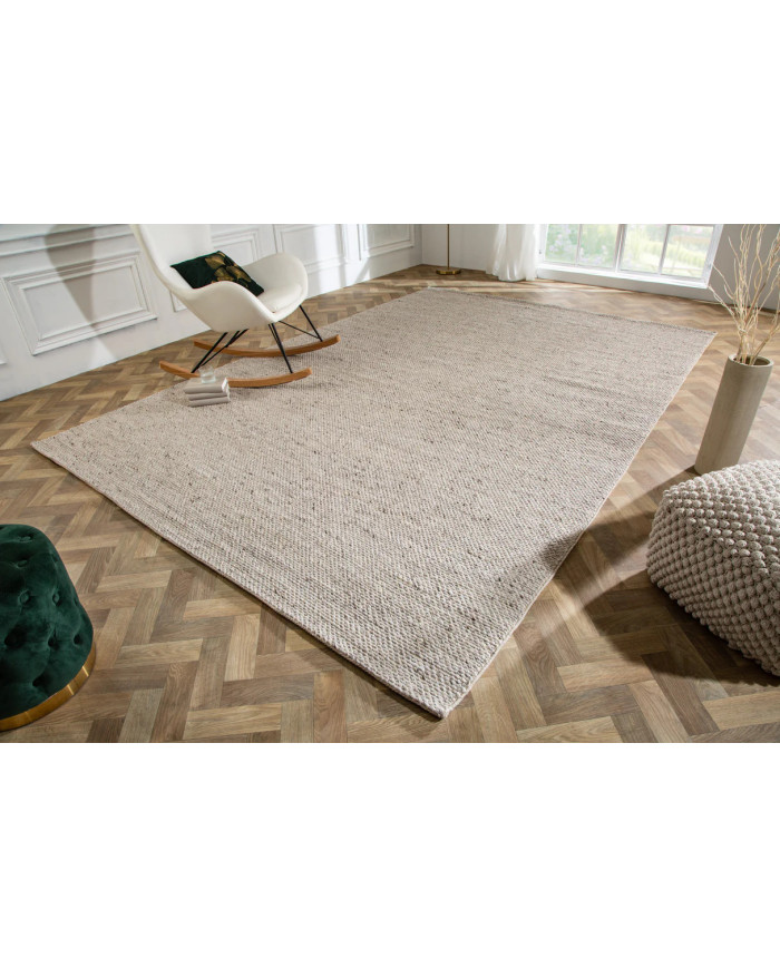 Tapis laine 350×240 cm gris argenté | Qualité premium