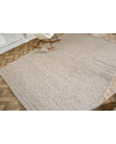 Tapis laine 350×240 cm gris argenté | Qualité premium