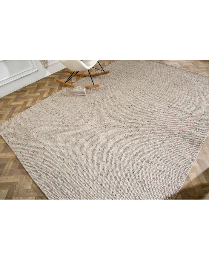 Tapis laine 350×240 cm gris argenté | Qualité premium