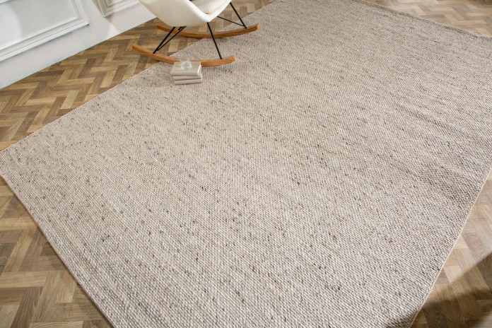 Tapis laine 350×240 cm gris argenté | Qualité premium
