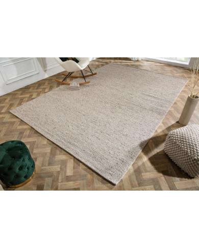 Tapis laine 350×240 cm gris argenté | Qualité premium
