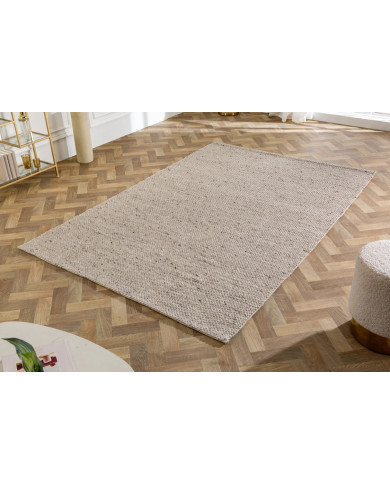 Tapis laine 350×240 cm gris argenté | Qualité premium