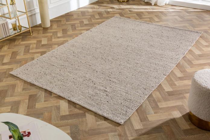Tapis laine 350×240 cm gris argenté | Qualité premium