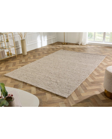 Tapis laine 350×240 cm gris argenté | Qualité premium