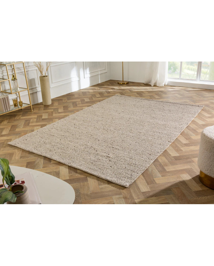 Tapis laine 350×240 cm gris argenté | Qualité premium