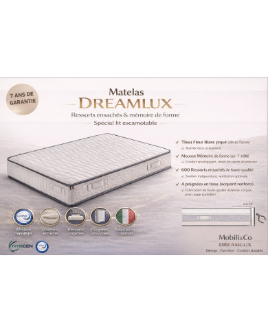 Matelas Dreamlux – Ressorts ensachés & mémoire de forme | Mobili & Co