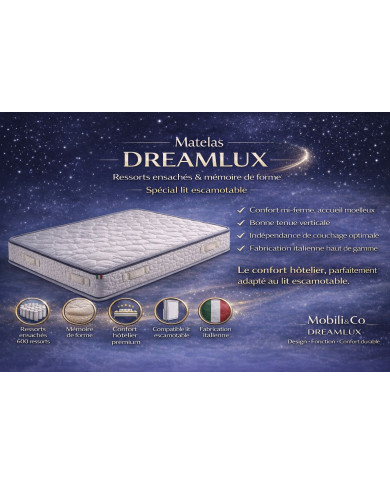 Matelas Dreamlux – Ressorts ensachés & mémoire de forme | Mobili & Co