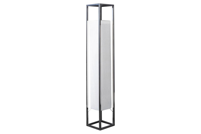Lampadaire AGAPE 120cm argenté avec abat-jour blanc