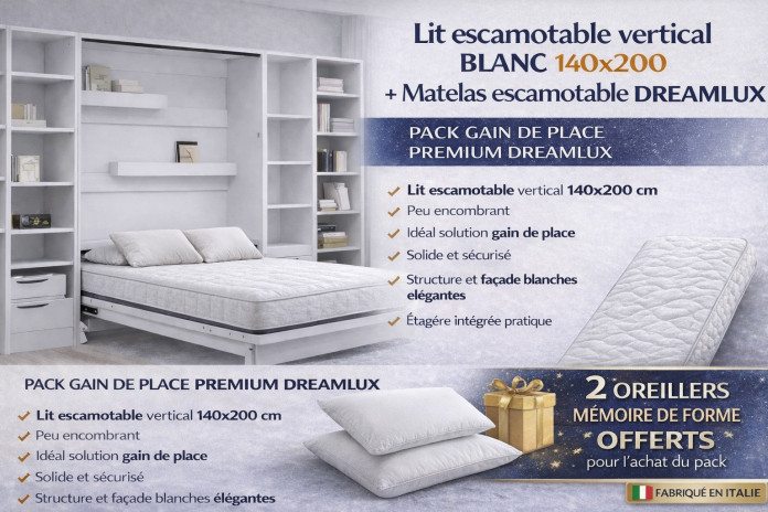 Pack Signature Confort – Lit escamotable Premium + Matelas Dreamlux | Mobili & Co