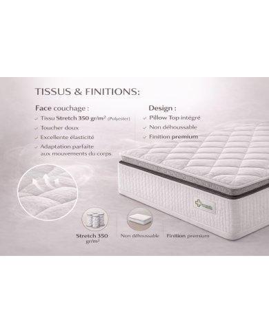 Matelas Pillow Top ressorts ensachés 27 cm | Mobili & Co
