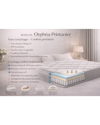 Matelas mémoire de forme & ressorts ensachés 25 cm