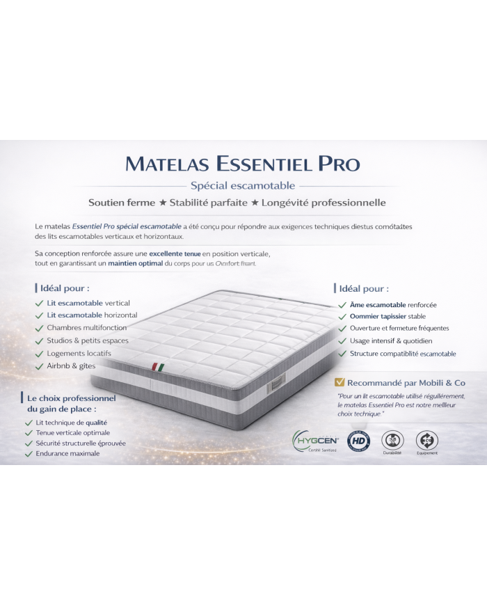 Matelas Ortho spécial lit escamotable – Maintien ferme & durable | Mobili & Co