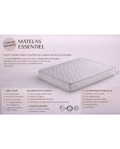 Pack Premium Lit Escamotable + Matelas ESSENTIEL – Confort & Design | Mobili & Co