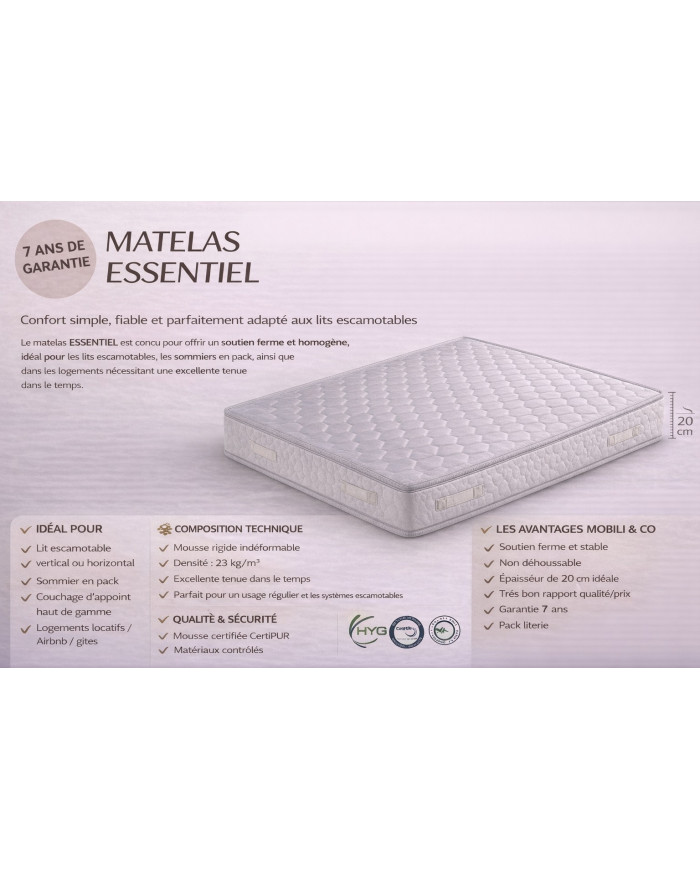 Pack Premium Lit Escamotable + Matelas ESSENTIEL – Confort & Design | Mobili & Co