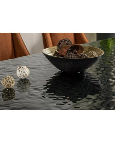 Table en verre fondu ultra design (160-240)x90 cm SALVADORE MELTED GLASS