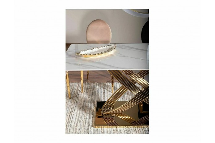 Table contemporaine Plateau céramique Hermès 160x90 cm