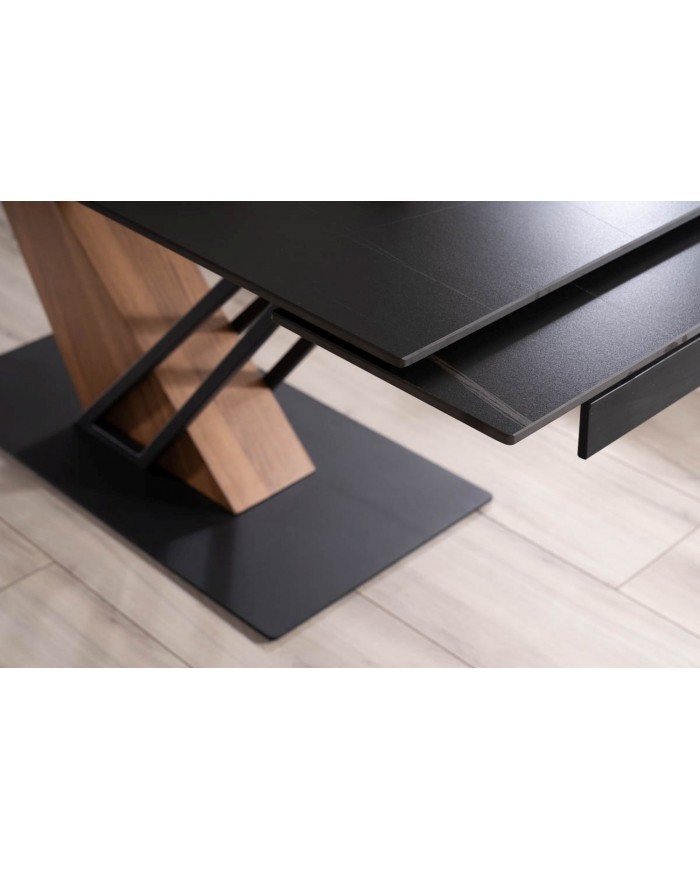 Table céramique 10 couverts  GENESE Noir cendre-frêne - Design puissant, robustesse extrême, capacité XL