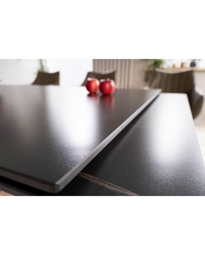Table céramique 10 couverts  GENESE Noir cendre-frêne - Design puissant, robustesse extrême, capacité XL