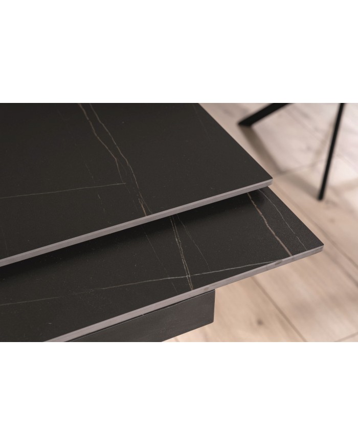 Table céramique 10 couverts  GENESE Noir cendre-frêne - Design puissant, robustesse extrême, capacité XL