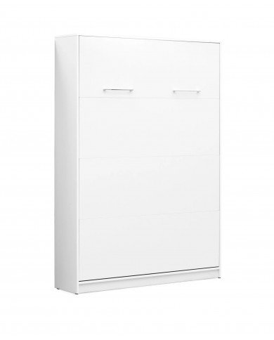Armoire lit escamotable relevable vertical 140x200 cm blanc mat Premium