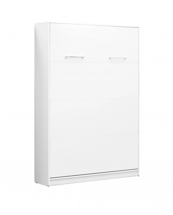 Armoire lit escamotable relevable vertical 140x200 cm blanc mat Premium