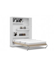 Armoire lit escamotable relevable vertical 140x200 cm blanc mat Premium