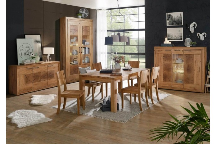 Table Massive 160x90 - 6 convives - chêne sauvage huilé - Collection Intemporel1211