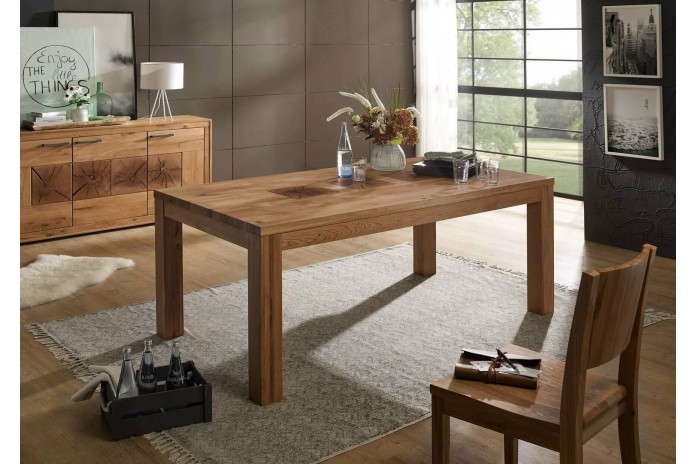 Table Massive 160x90 - 6 convives - chêne sauvage huilé - Collection Intemporel1211
