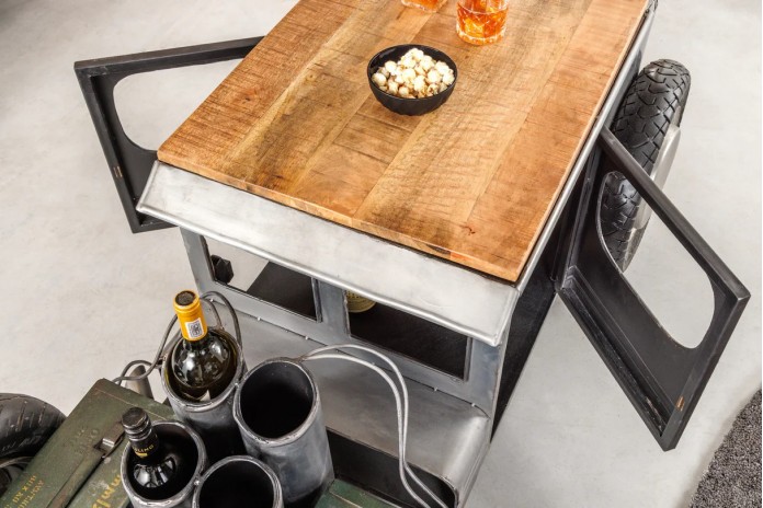 Table basse design avec range bouteilles RETRO RIDER